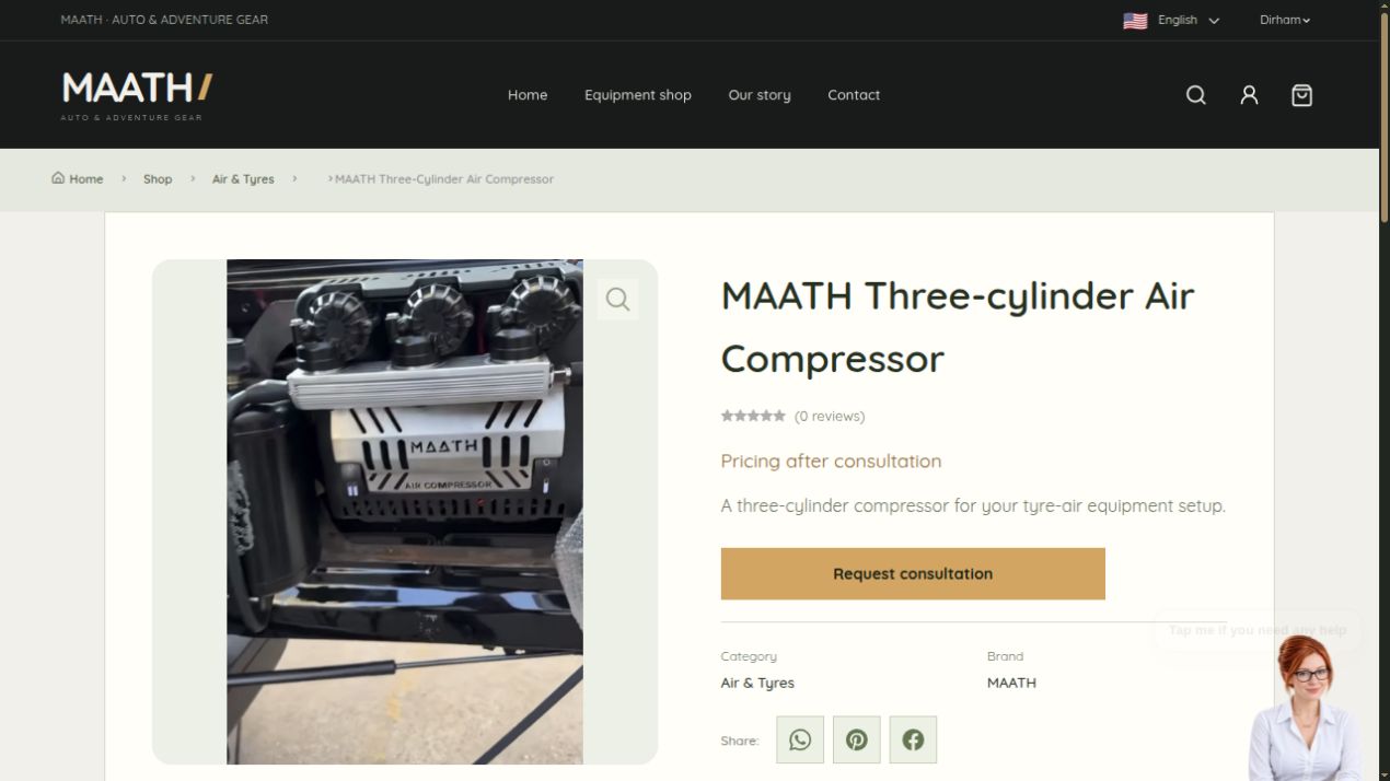 MAATH · Equipamiento para vehículos y aventura — Detalles del producto