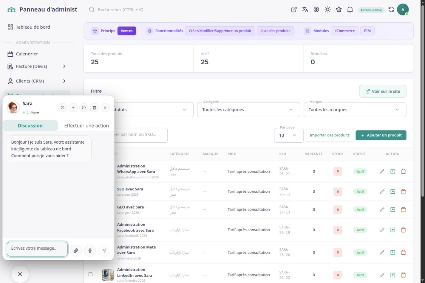 Espace ASMA Shop en français pour le conseil d’achat