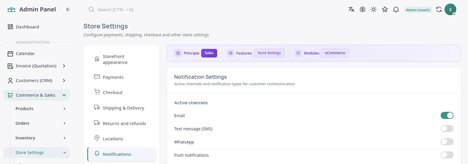 Sara Sales Notifications